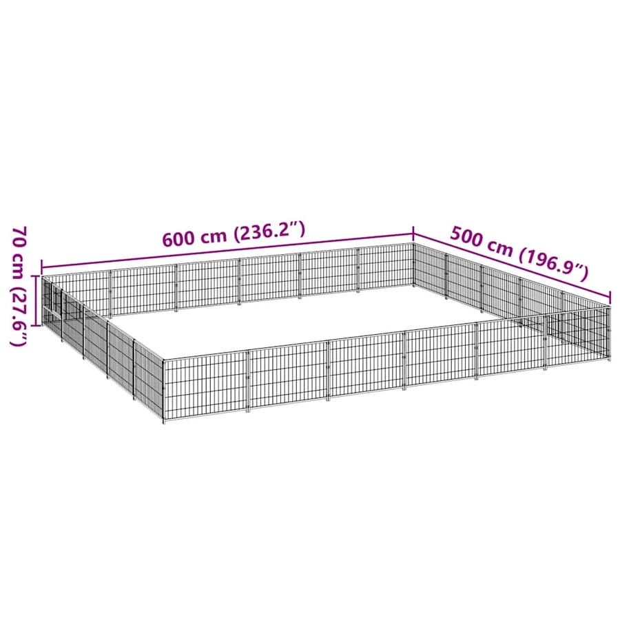 Chenil Noir 30 m² Acier - 7