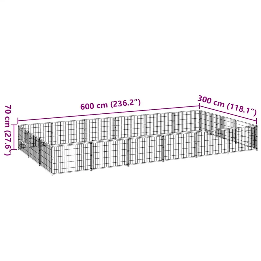 Chenil Noir 18 m² Acier - 7