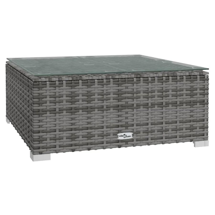 Salon de jardin 12 pcs avec coussins Résine tressée Gris - 7