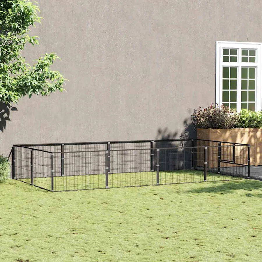 Chenil Noir 8 m² Acier