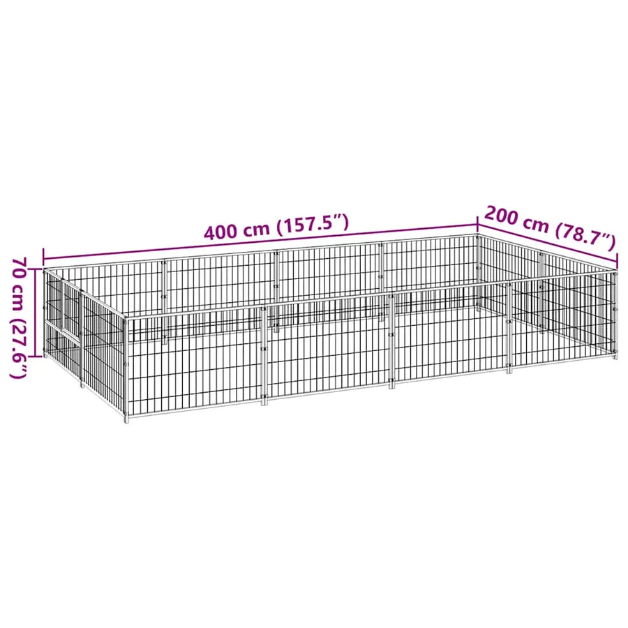 Chenil Noir 8 m² Acier - 7