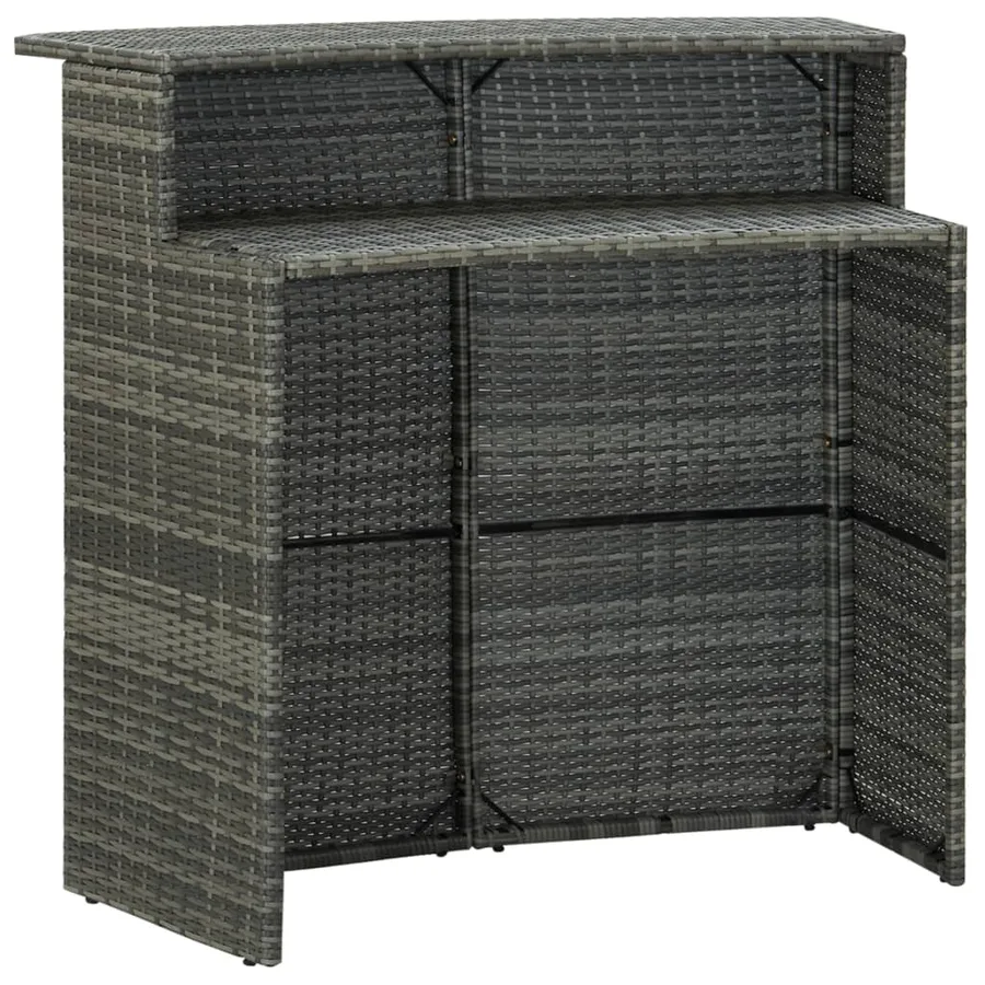 Ensemble de bar de jardin avec coussins 3 pcs Gris - 5