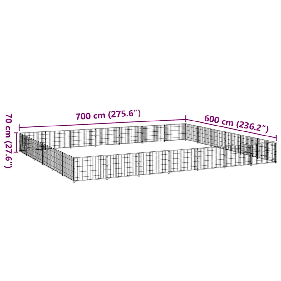 Chenil Noir 42 m² Acier - 7