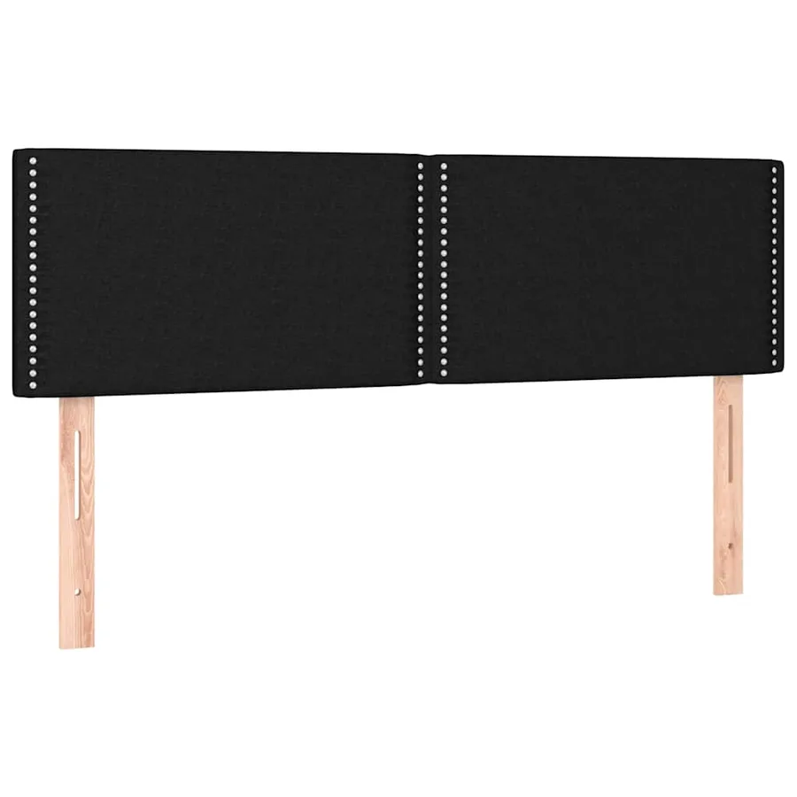 Sommier à lattes de lit avec matelas LED Noir 140x190 cm Tissu - 7