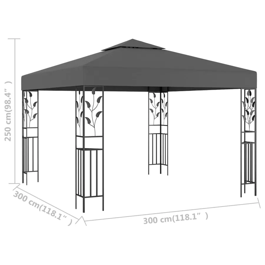 Belvédère 3x3 m Anthracite - 5