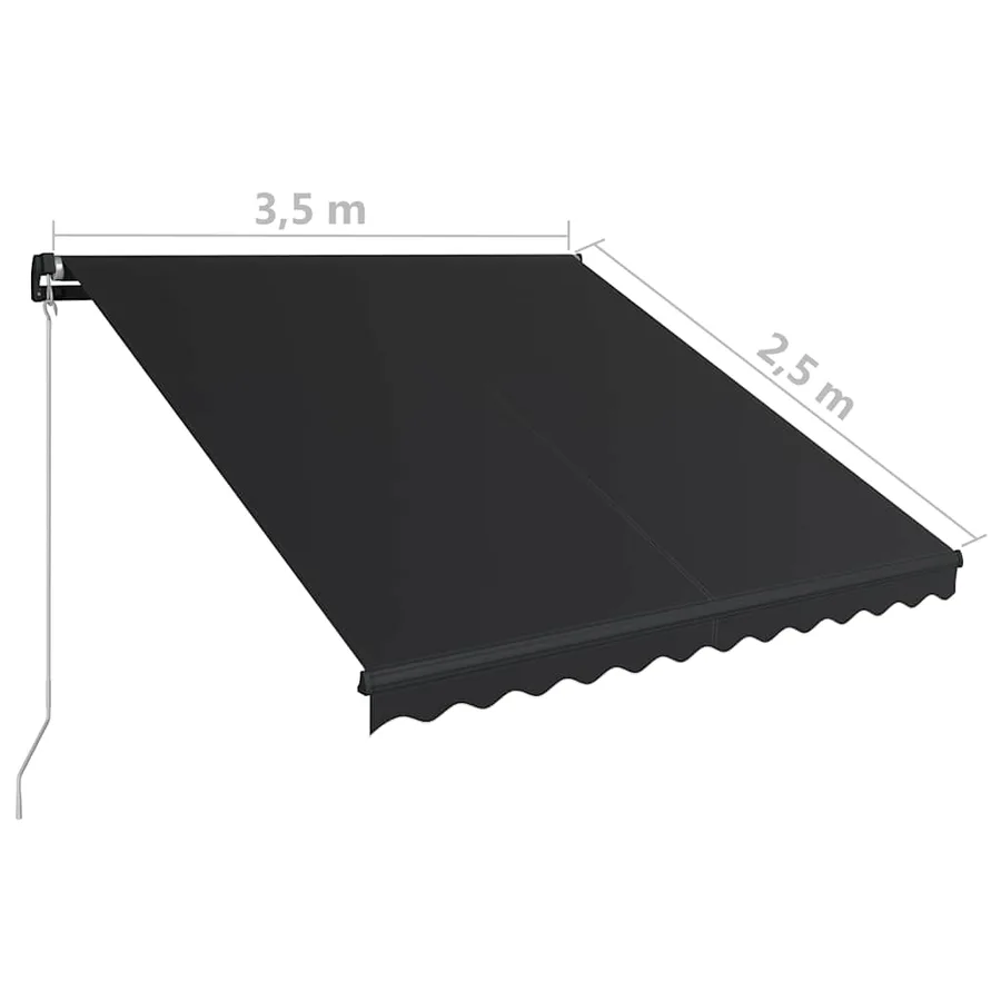 Auvent manuel rétractable 350x250 cm Anthracite - 7