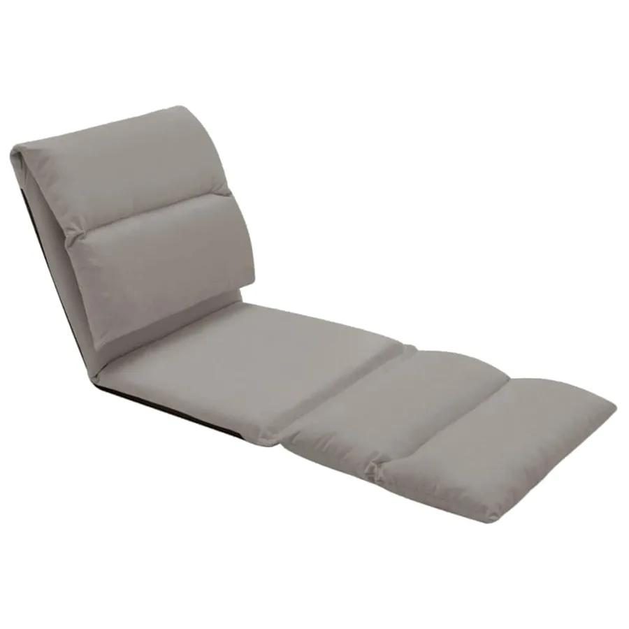 Chaise pliable de sol Gris clair Microfibre - 3