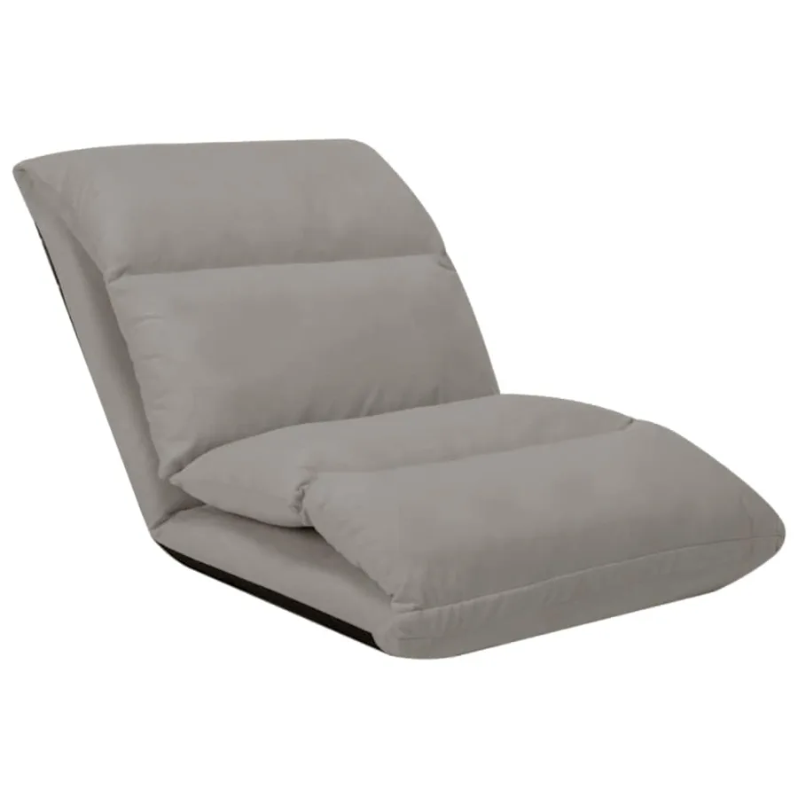 Chaise pliable de sol Gris clair Microfibre - 4