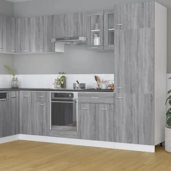 Vitrine suspendue "Lyon" Gris Sonoma 60 x 31 x 60 cm Bois d'ingénierie