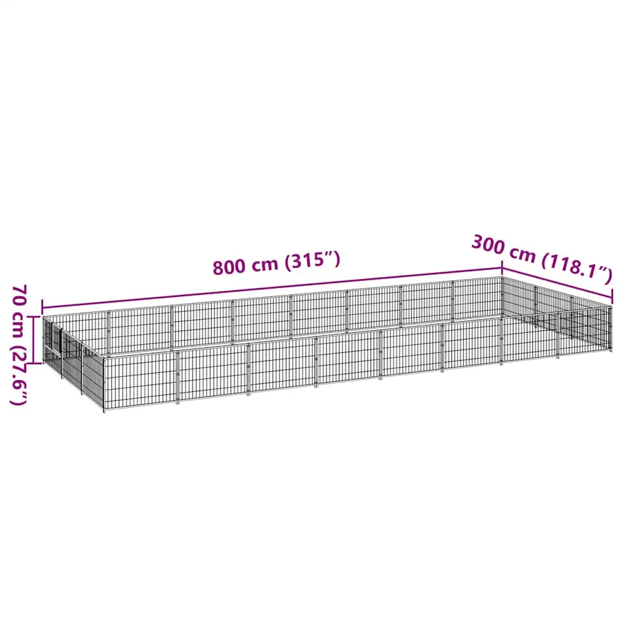 Chenil Noir 24 m² Acier - 6