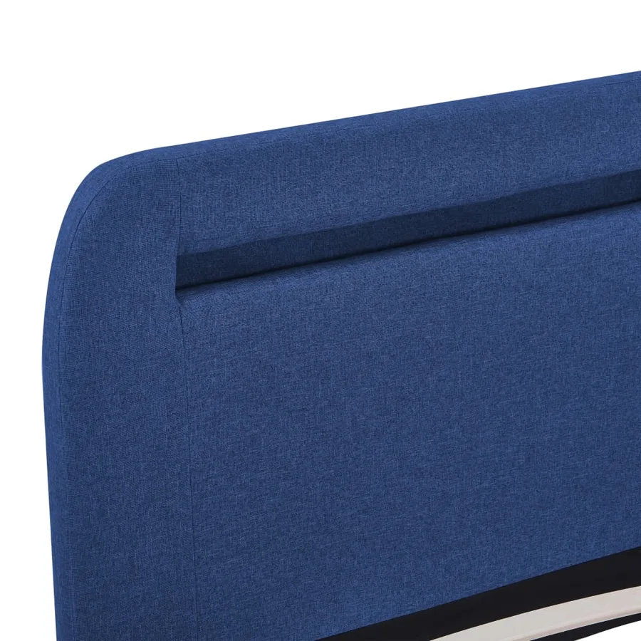 Cadre de lit avec LED sans matelas bleu tissu 160x200 cm - 7