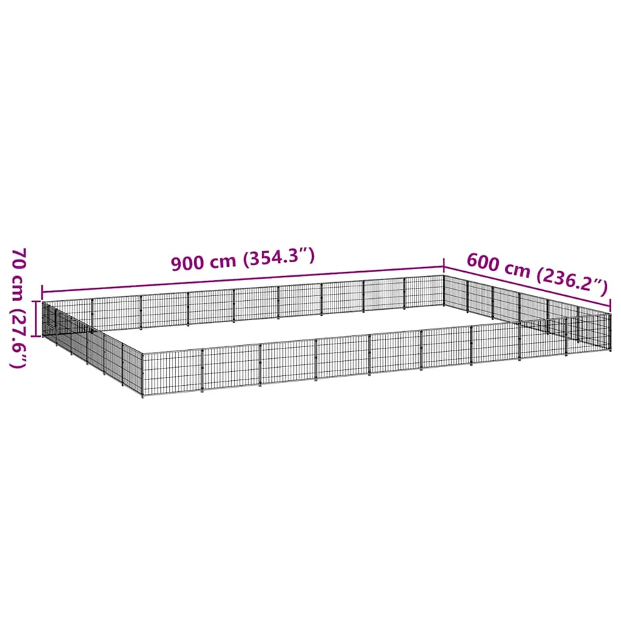 Chenil Noir 54 m² Acier - 7