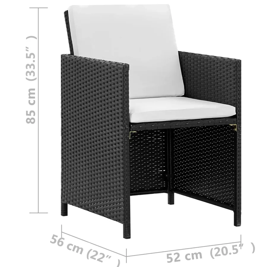 Ensemble à manger d'extérieur 13 pcs coussins Résine tressée - 9