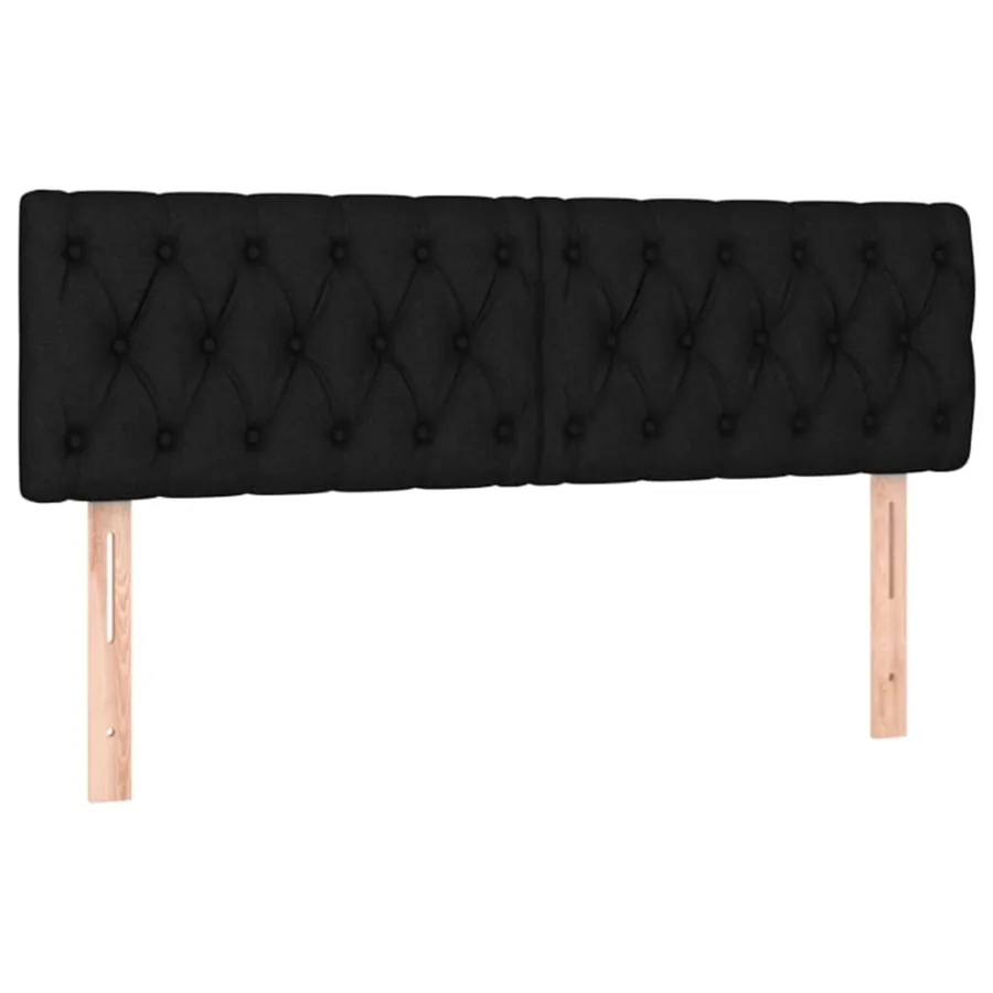 Sommier à lattes de lit avec matelas Noir 140x190 cm Tissu - 6
