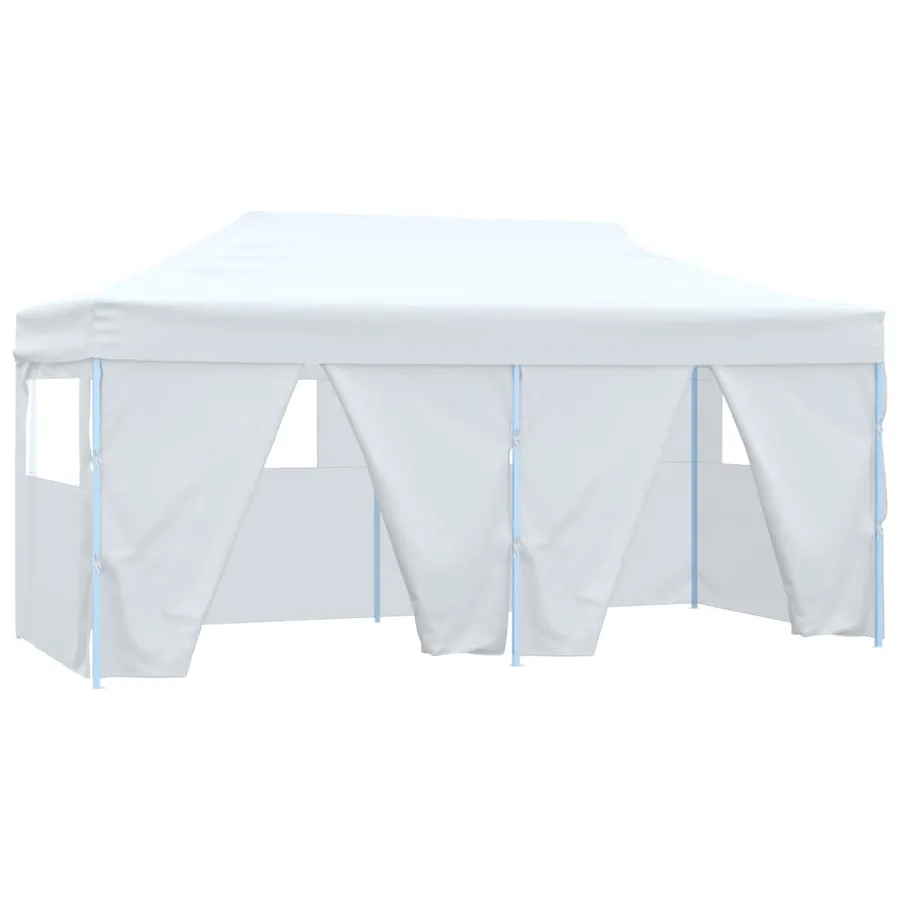 Tente de réception pliable avec 4 parois 3x6 m Acier Blanc - 2
