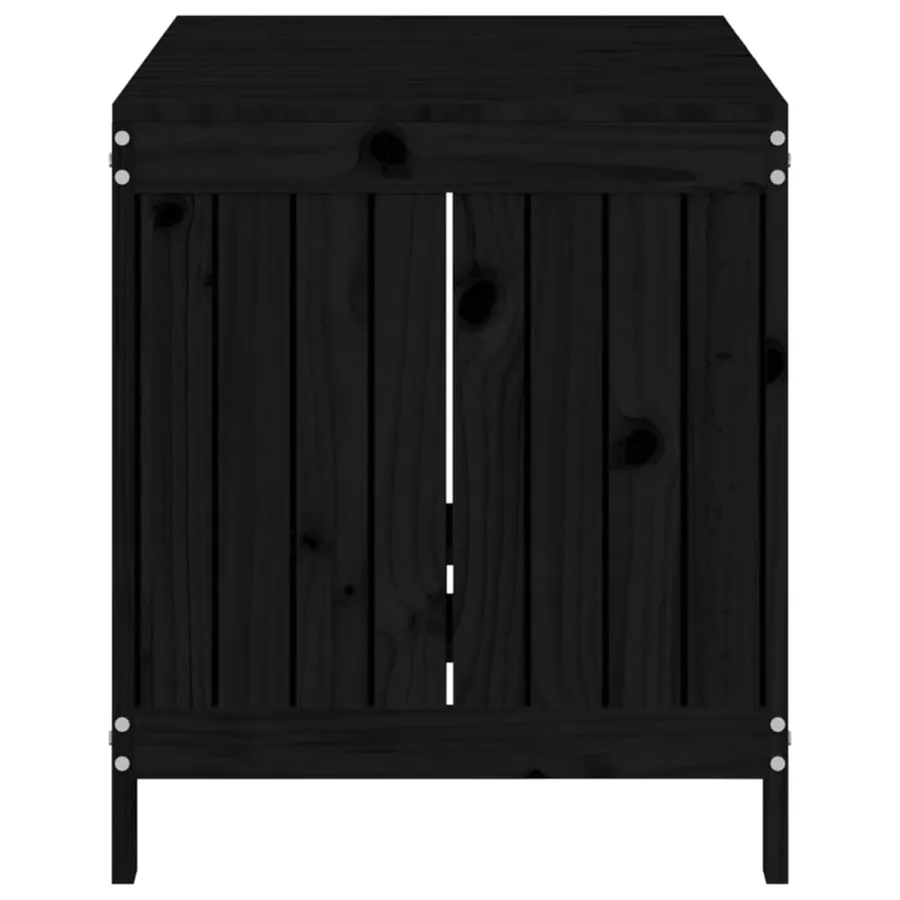 Boîte de rangement de jardin Noir 121x55x64 cm Bois massif pin - 7