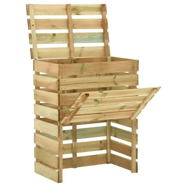Composteur de jardin à lattes 80x50x100 cm Bois de pin imprégné