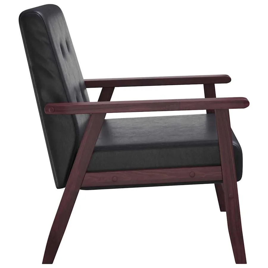 Fauteuil noir similicuir - 5