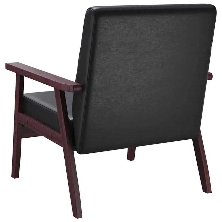 Fauteuil noir similicuir - 6
