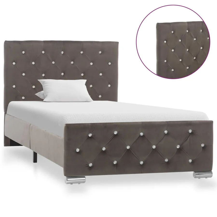 Cadre de lit sans matelas Gris Velours 90x200 cm - 3