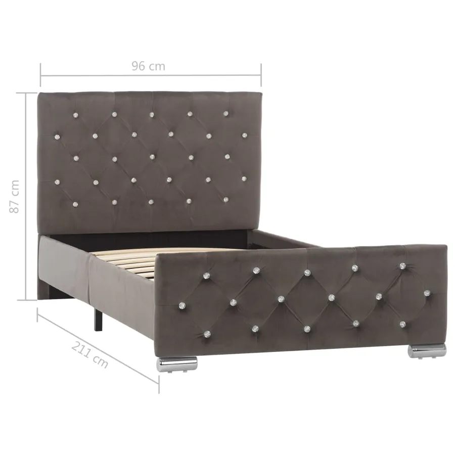 Cadre de lit sans matelas Gris Velours 90x200 cm - 8