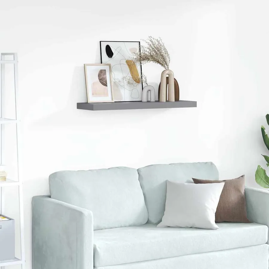 Étagère flottante murale gris 80x23,5x3,8 cm MDF
