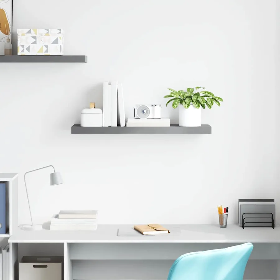 Étagère flottante murale gris 80x23,5x3,8 cm MDF - 3