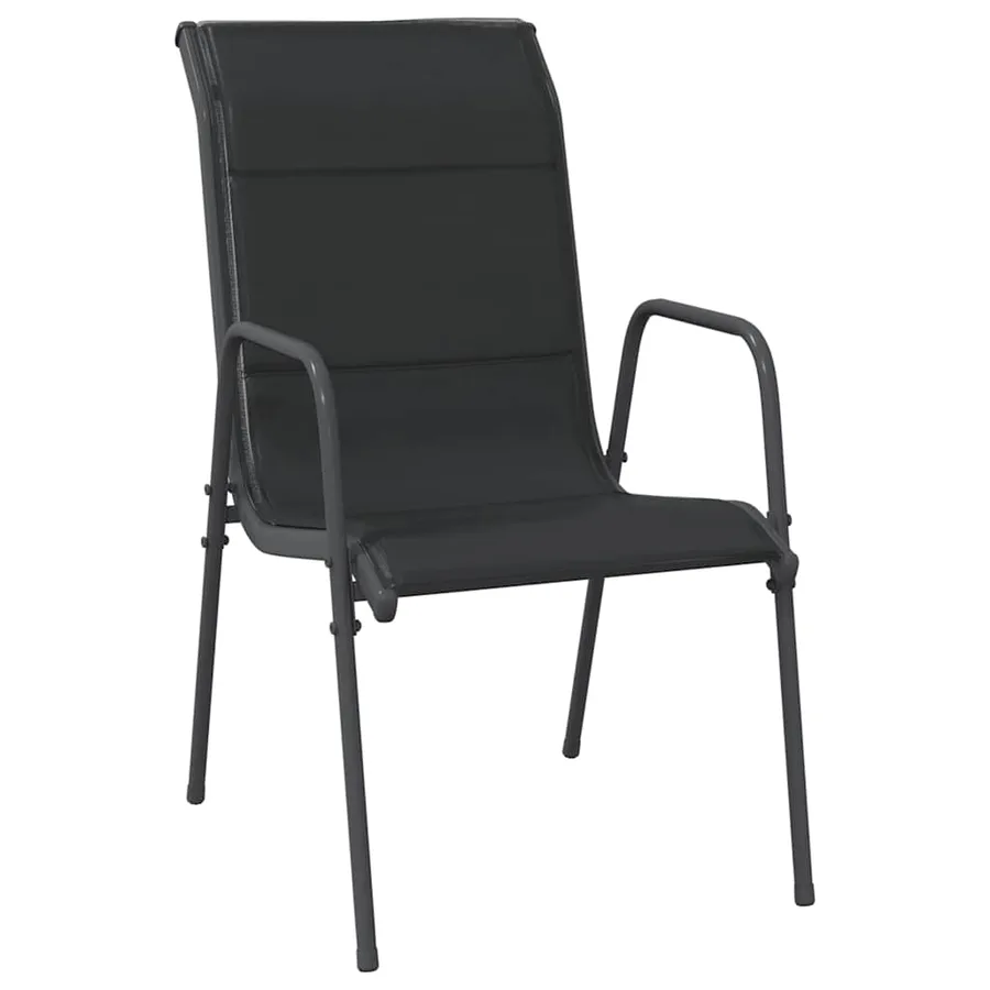 Chaises de jardin lot de 2 Acier et textilène Noir - 3