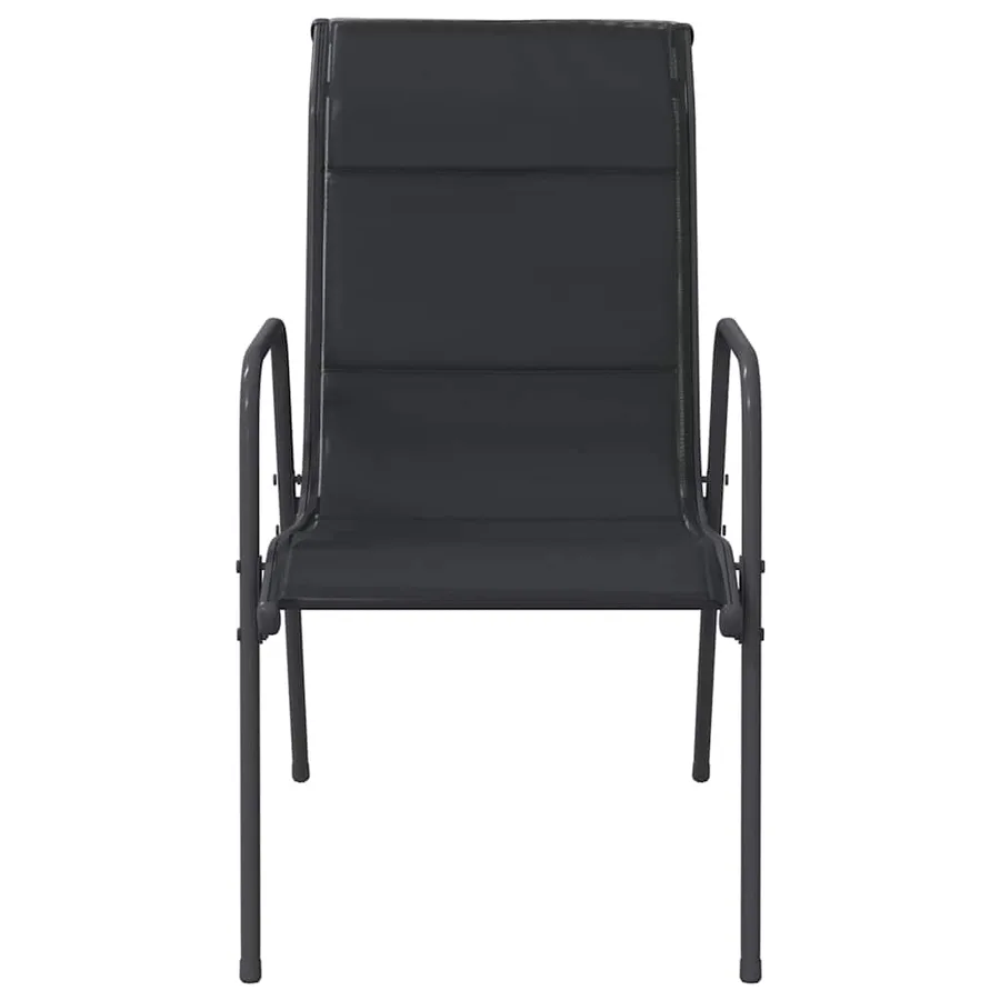 Chaises de jardin lot de 2 Acier et textilène Noir - 4