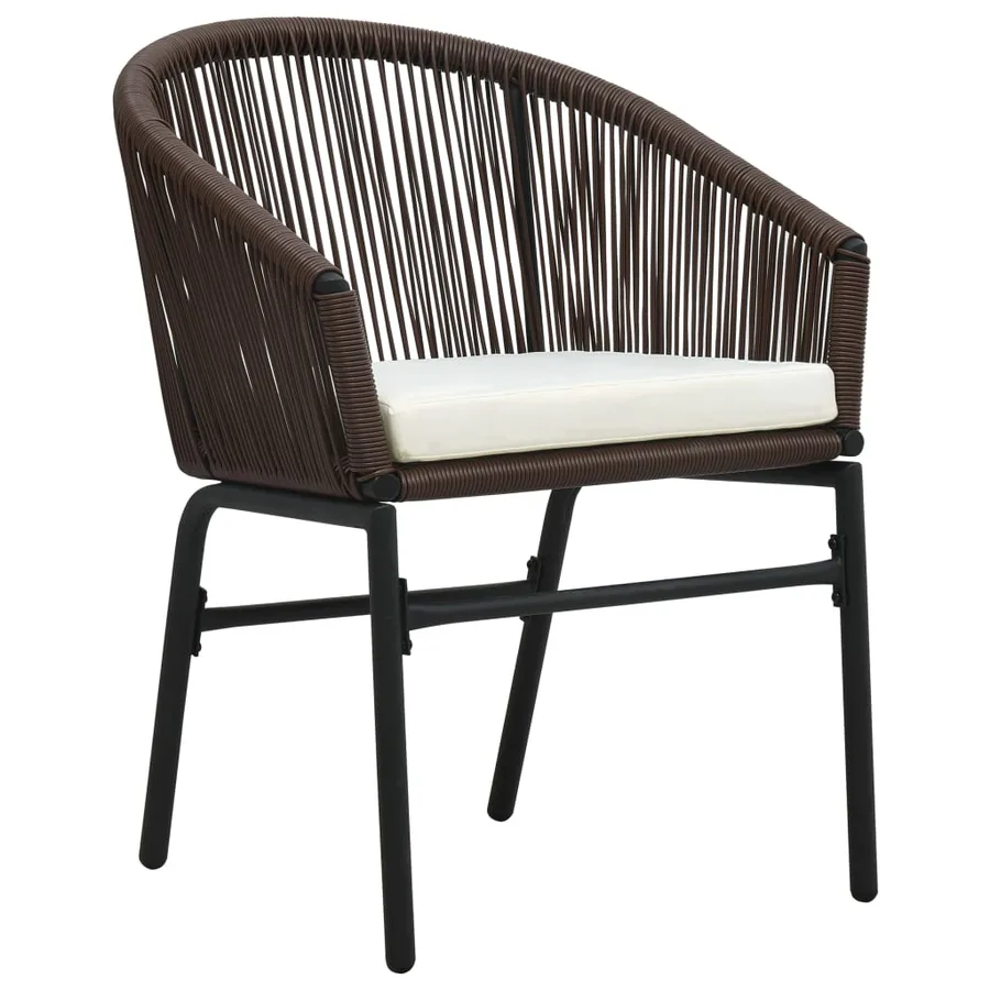 Ensemble de bistro 3 pcs avec coussins Rotin PE Marron - 2
