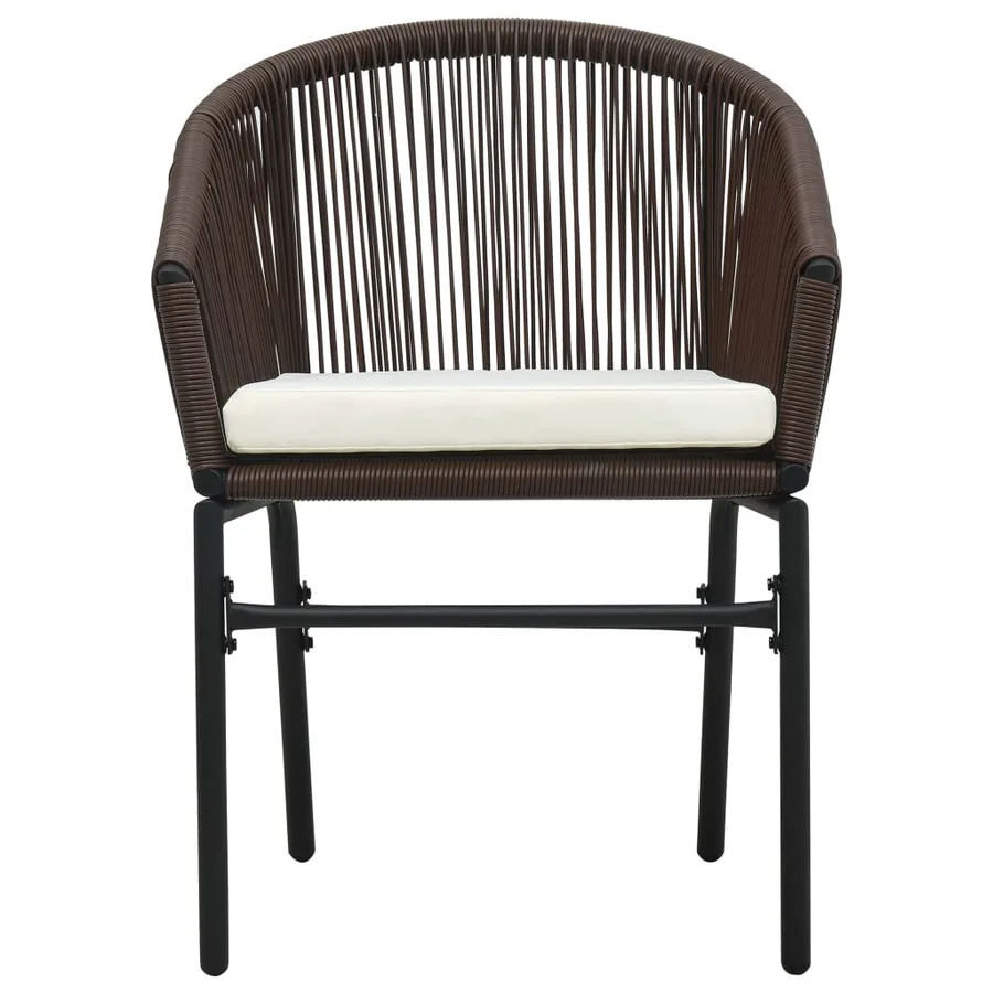 Ensemble de bistro 3 pcs avec coussins Rotin PE Marron - 3