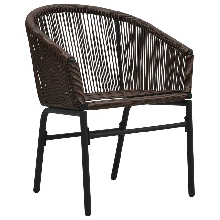 Ensemble de bistro 3 pcs avec coussins Rotin PE Marron - 4