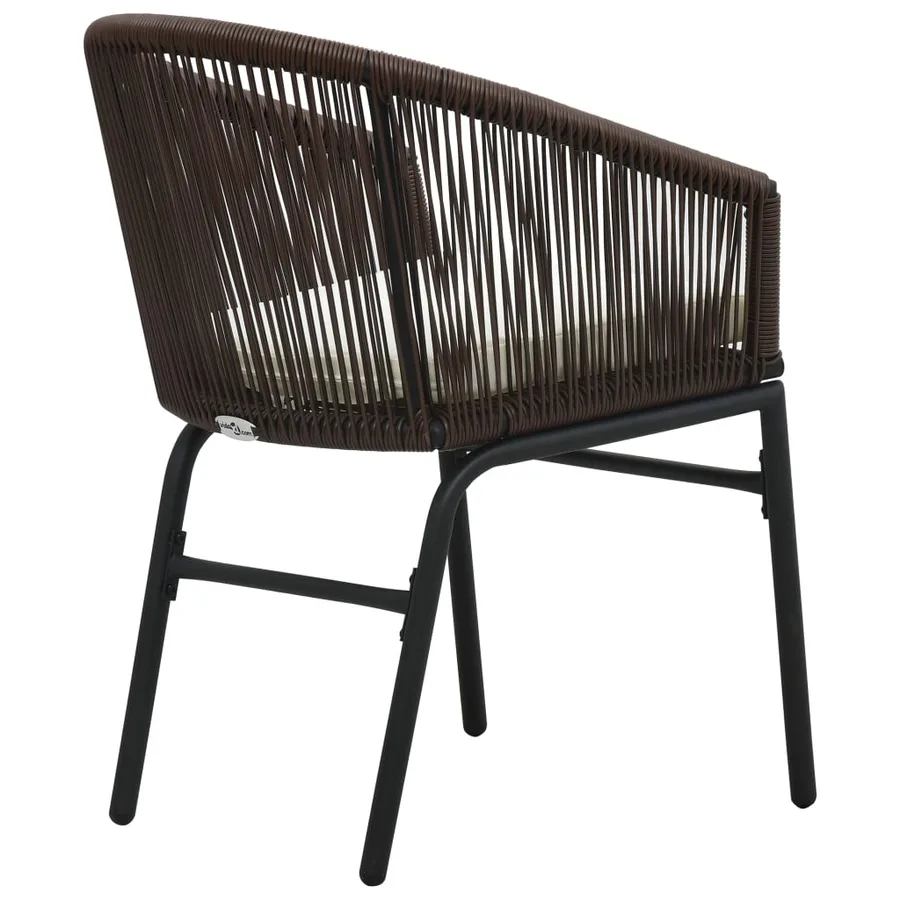 Ensemble de bistro 3 pcs avec coussins Rotin PE Marron - 6