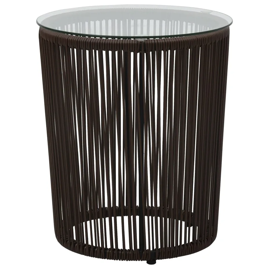 Ensemble de bistro 3 pcs avec coussins Rotin PE Marron - 9