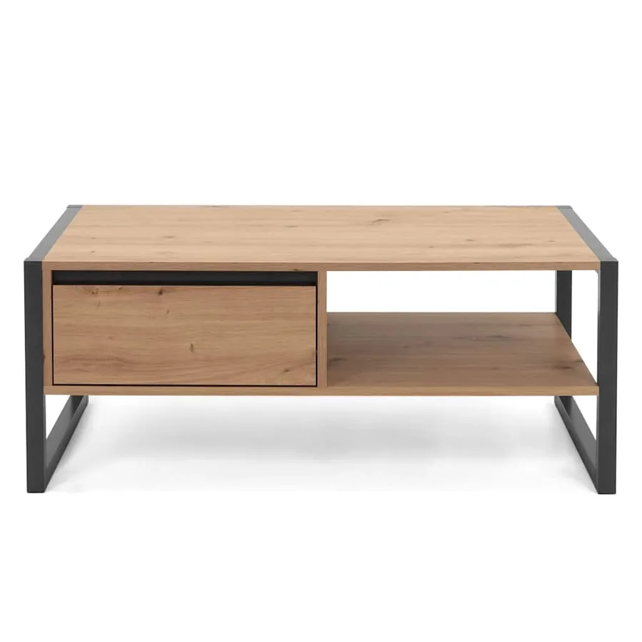 Finori Table basse Denver 55 Chêne artisanal et gris anthracite - 2