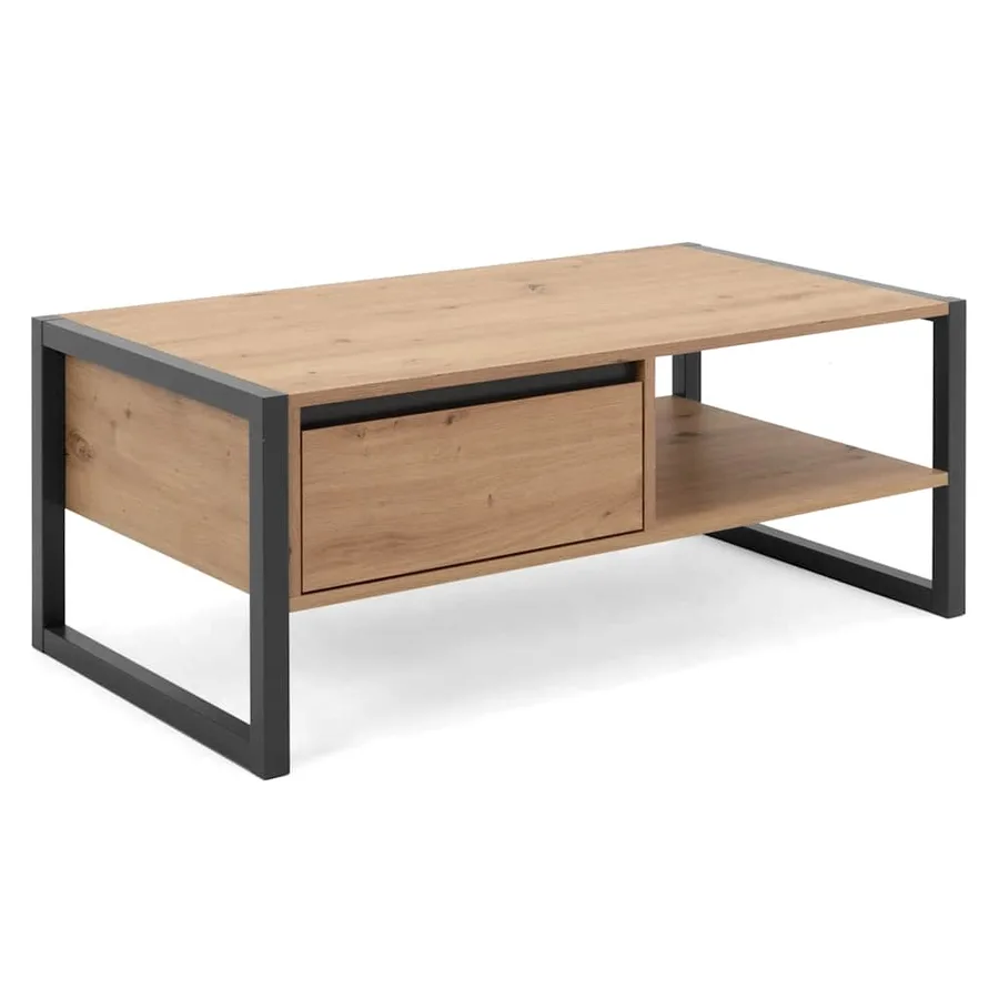 Finori Table basse Denver 55 Chêne artisanal et gris anthracite - 3