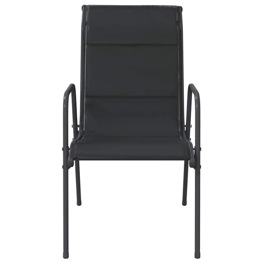 Chaises de jardin lot de 6 Acier et textilène Noir - 4