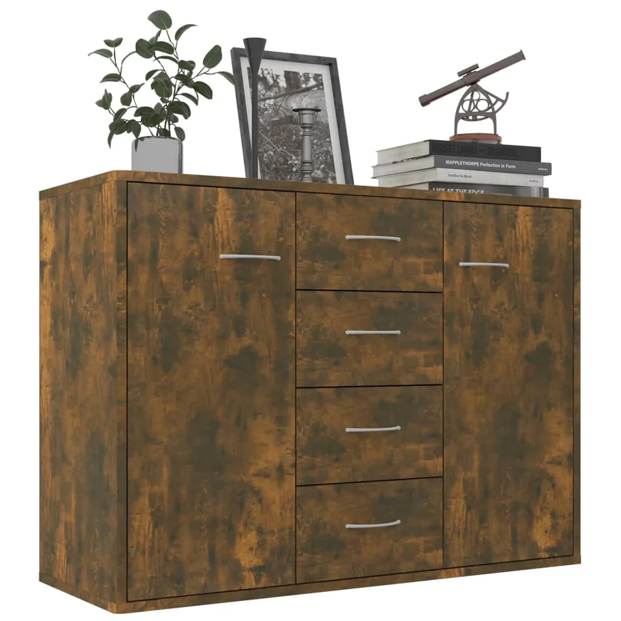 Buffet Chêne fumé 88x30x65 cm Bois d'ingénierie - 3