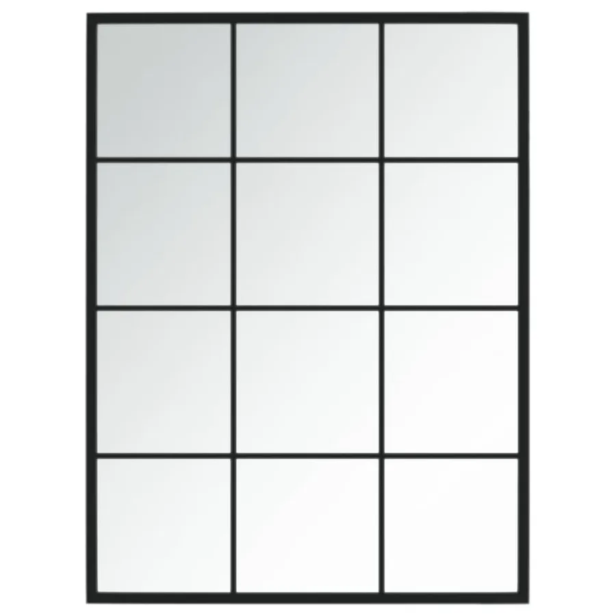 Miroir mural noir 80x60 cm métal - 2