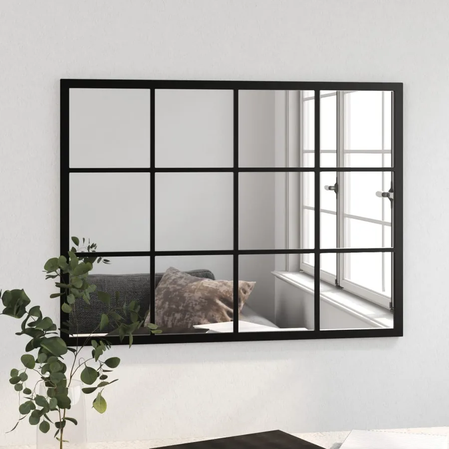 Miroir mural noir 80x60 cm métal - 3