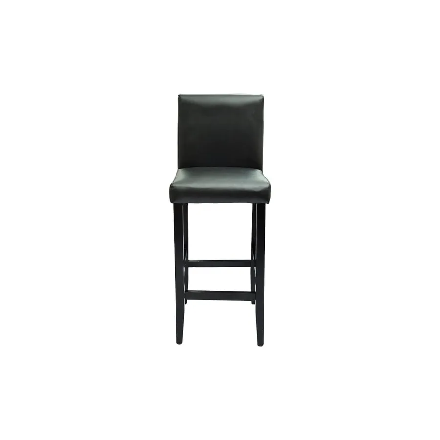 Tabourets de bar lot de 6 noir similicuir - 3