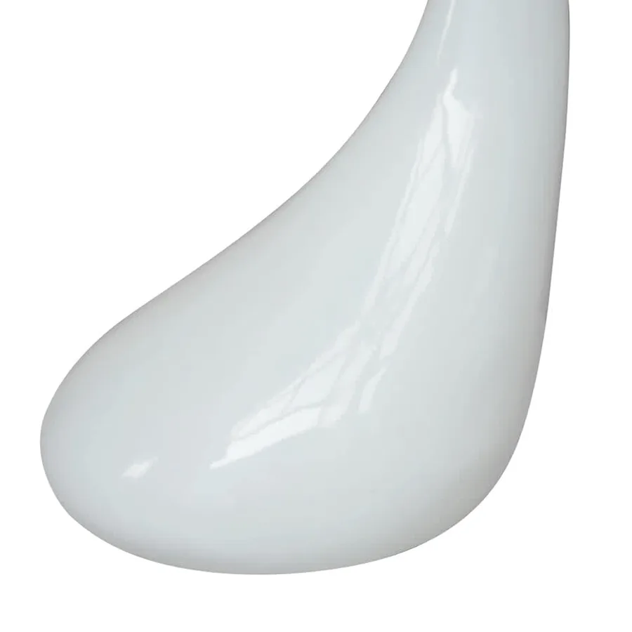 Table basse avec dessus de table en verre rond Blanc brillant - 5