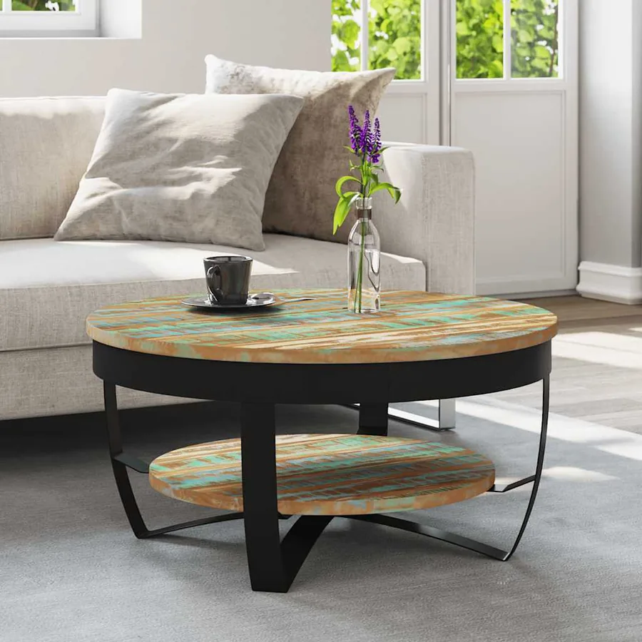 Table basse Bois massif de récupération 65x32 cm