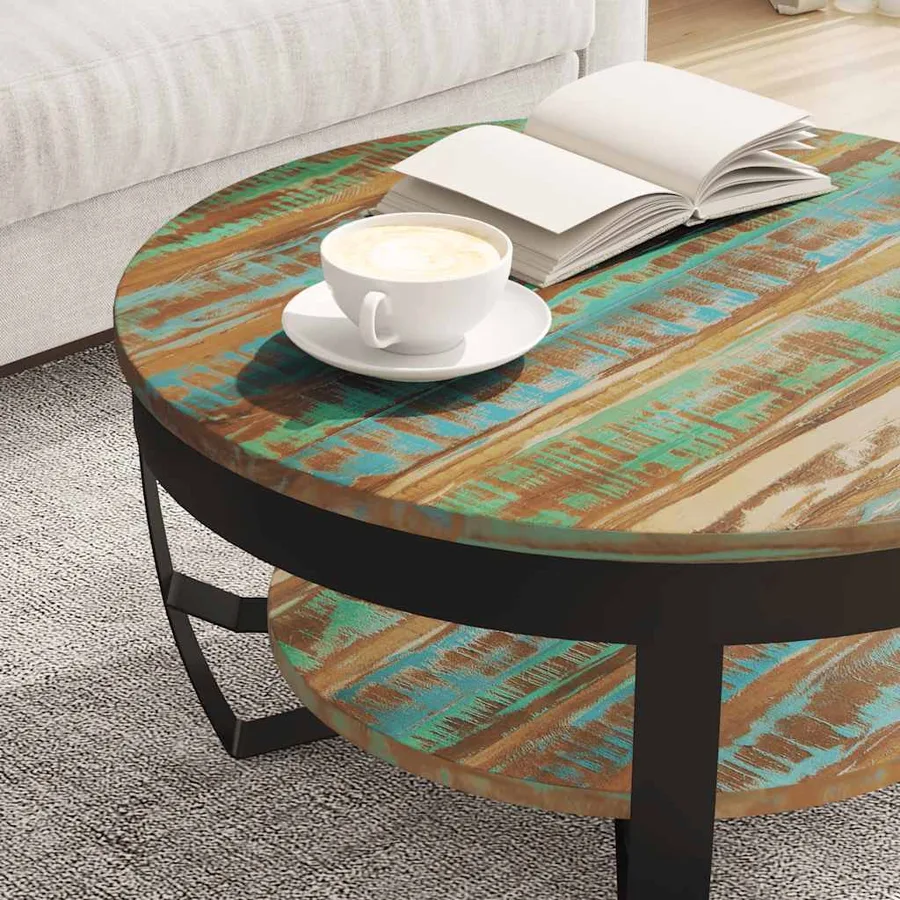 Table basse Bois massif de récupération 65x32 cm - 4