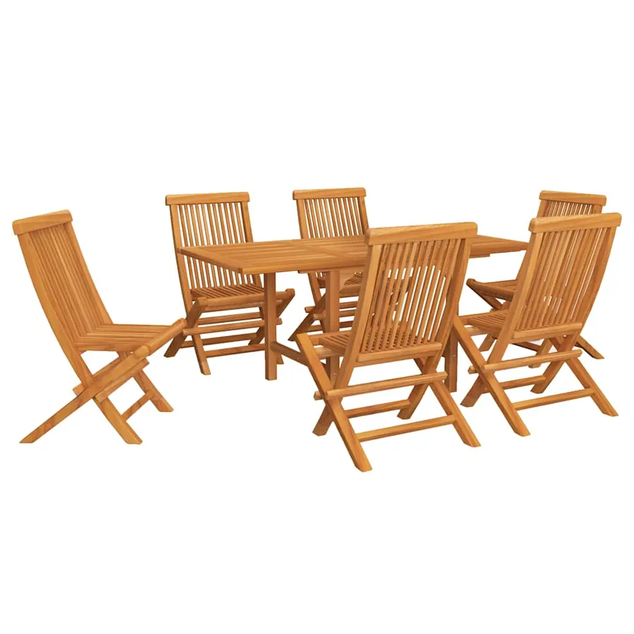Ensemble à manger de jardin 7 pcs Bois de teck massif - 2