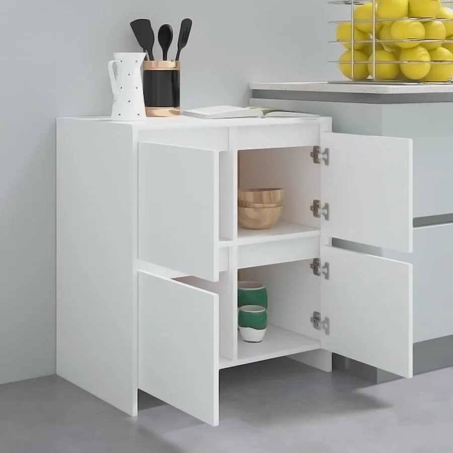 Buffets 2 pcs Blanc 70x41x75 cm Bois d'ingénierie - 11