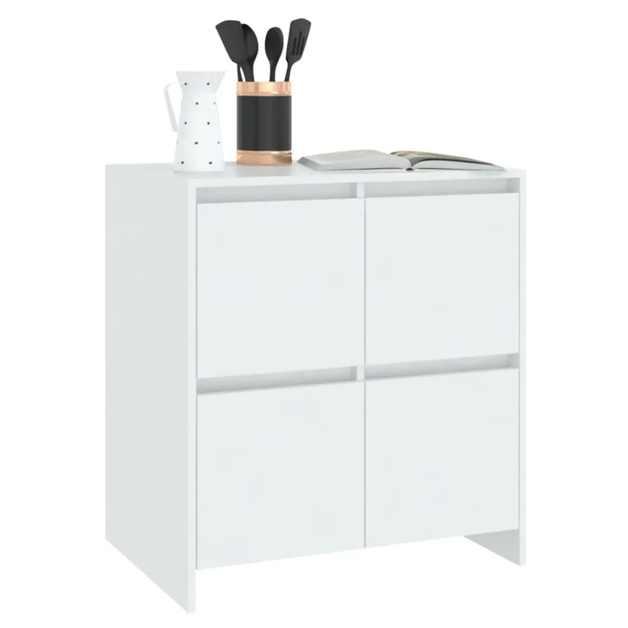 Buffets 2 pcs Blanc 70x41x75 cm Bois d'ingénierie - 7