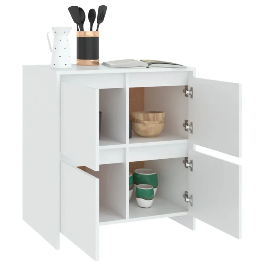 Buffets 2 pcs Blanc 70x41x75 cm Bois d'ingénierie - 8