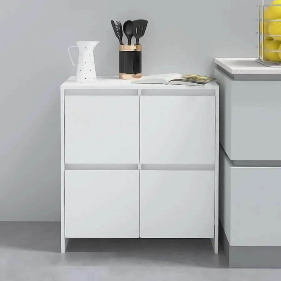 Buffets 2 pcs Blanc 70x41x75 cm Bois d'ingénierie - 9