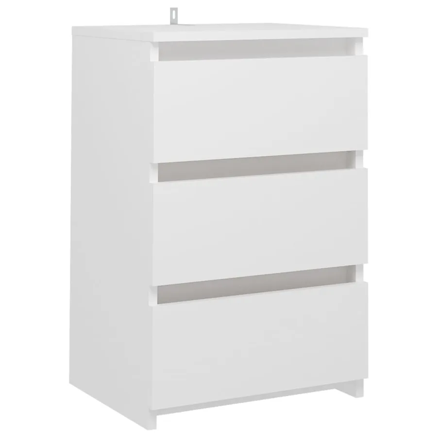 Table de chevet blanc 40x35x62,5 cm bois d'ingénierie - 2